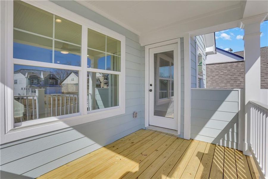 Exterior details and patio area of a home in Cambridge, Flowery Branch (Image 22).