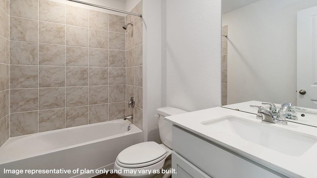 Full bathroom with vanity and  shower combination