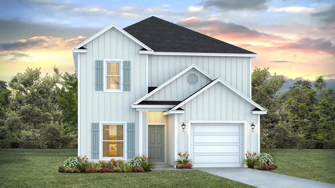 Representative exterior photo of a completed home built from the Alabaster by D.R. Horton in Sanctuary Beach, Panama City Beach, FL (Image 26).