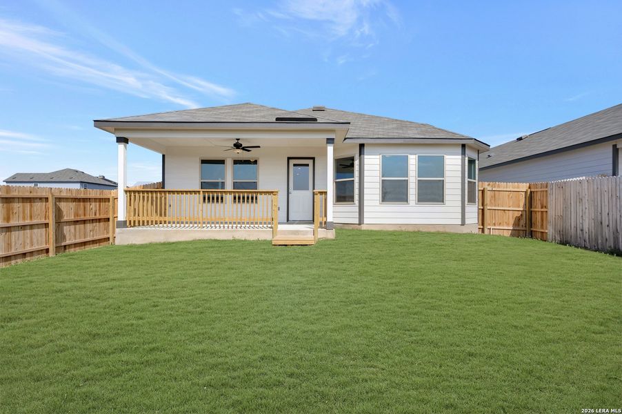 Exterior details and patio area of a home in Meadows at Clear Springs, New Braunfels (Image 3).