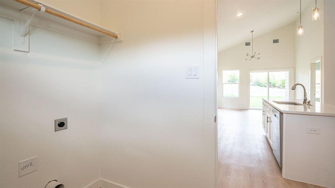 Laundry room off kitchen