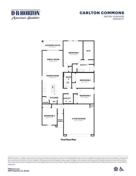 2D floor plan layout for the Dalton by D.R. Horton in Carlton Commons, Casa Grande, AZ (Image 1). 2D floor plan layout for the Dalton by D.R. Horton in Carlton Commons, Casa Grande, AZ (Image 1).