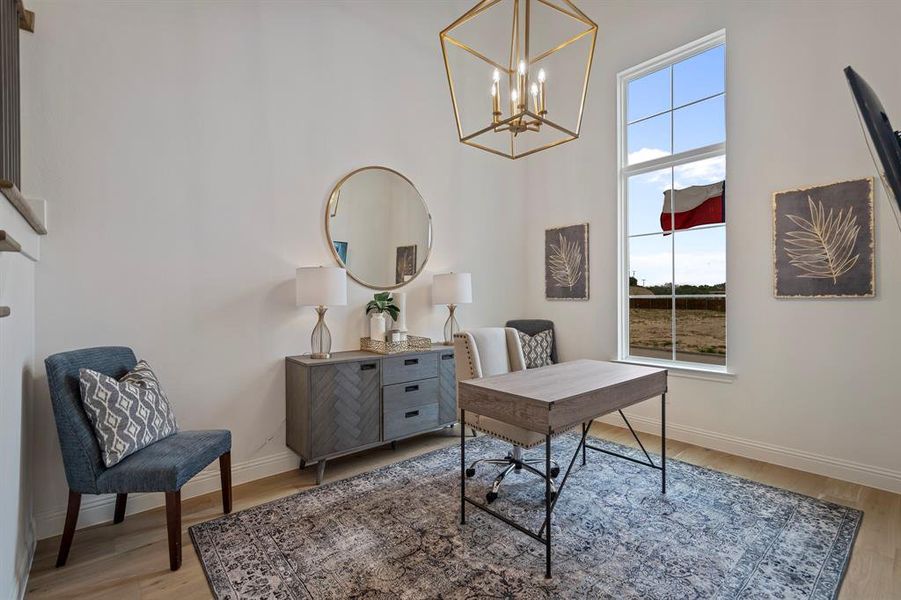 Furnished interior view inside a new home in The Lakes at Parks of Aledo, Aledo (Image 7). Furnished interior view inside a new home in The Lakes at Parks of Aledo, Aledo (Image 7).