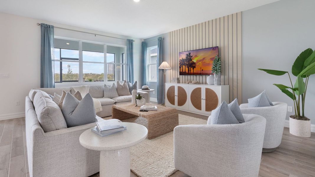 Representative furnished interior of a home built from the DENHAM by D.R. Horton in Lakes of Mount Dora, Mount Dora (Image 8).