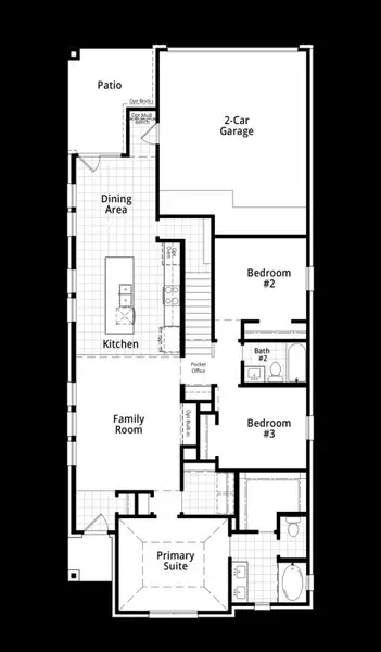2D floor plan layout for the Cassatt by Highland Homes in Meraki, Forney, TX (Image 8).