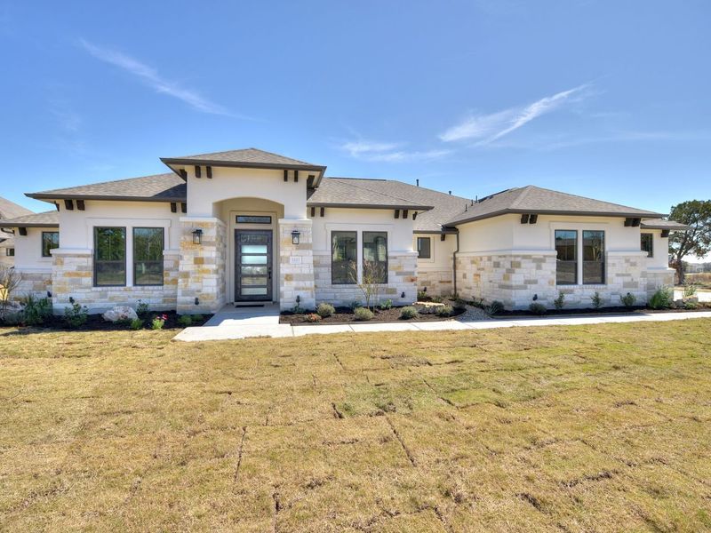 Representative exterior photo of a completed home built from the Catalina by Giddens Homes in Clearwater Ranch, Liberty Hill, TX (Image 33).