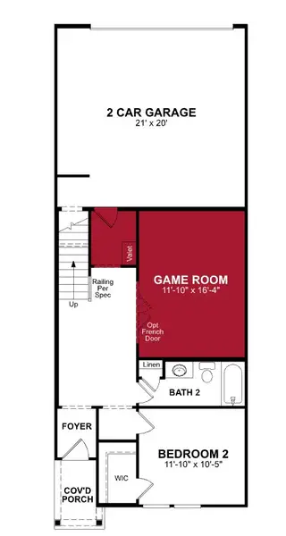 2D floor plan layout of this home in Bayside, Rowlett, TX (Image 3).