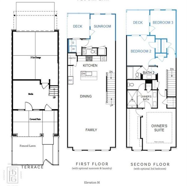 2D floor plan layout of this home in Ecco Park, Alpharetta, GA (Image 3).