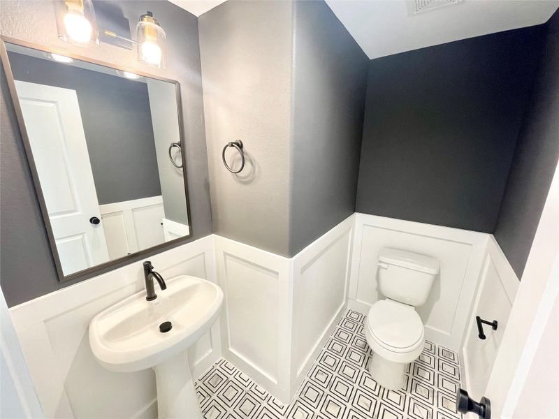 1/2 bath just up the stairs before you get to the third floor for guests. 1/2 bath just up the stairs before you get to the third floor for guests.