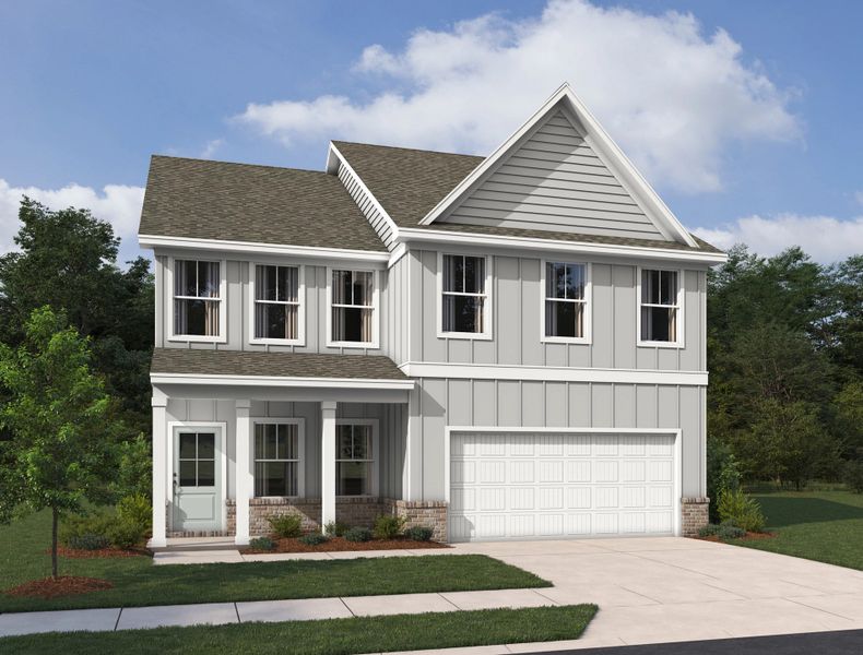 Representative exterior photo of a completed home built from the Pembroke by Ashton Woods in The Estates at Casteel, Bethlehem, GA (Image 1). Representative exterior photo of a completed home built from the Pembroke by Ashton Woods in The Estates at Casteel, Bethlehem, GA (Image 1).