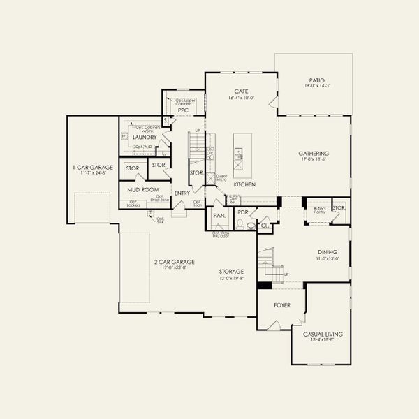 2D floor plan layout for the Fearington by John Wieland in McCoy Farm, Wesley Chapel, NC (Image 3). 2D floor plan layout for the Fearington by John Wieland in McCoy Farm, Wesley Chapel, NC (Image 3).