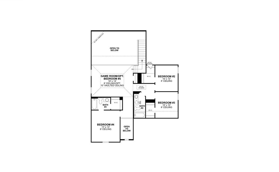 2D floor plan layout for the Whitley - Reserve Series by M/I Homes in LaPrelle, Haslet, TX (Image 4).