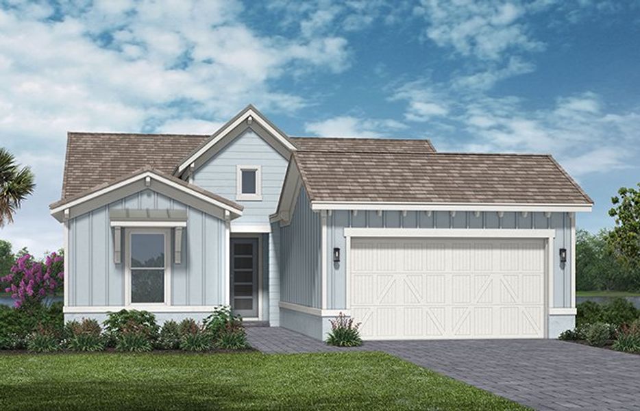 Representative exterior photo of a completed home built from the Marlberry by Minto Communities in Westlake, Loxahatchee, FL (Image 6). Representative exterior photo of a completed home built from the Marlberry by Minto Communities in Westlake, Loxahatchee, FL (Image 6).