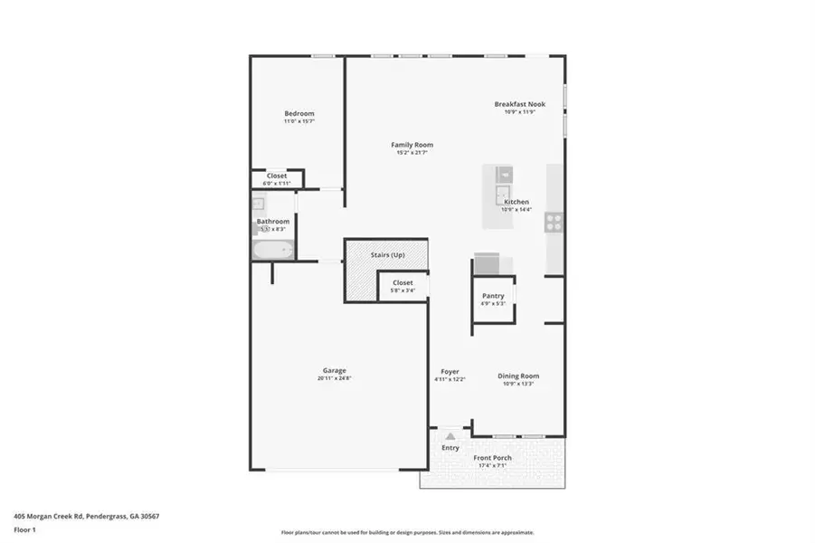 2D floor plan layout of this home in Preserve at Mountain Creek, Pendergrass, GA (Image 4).