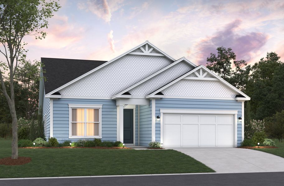 Representative exterior photo of a completed home built from the Hickory by Beazer Homes in Northbrook, Murrells Inlet, SC (Image 23).