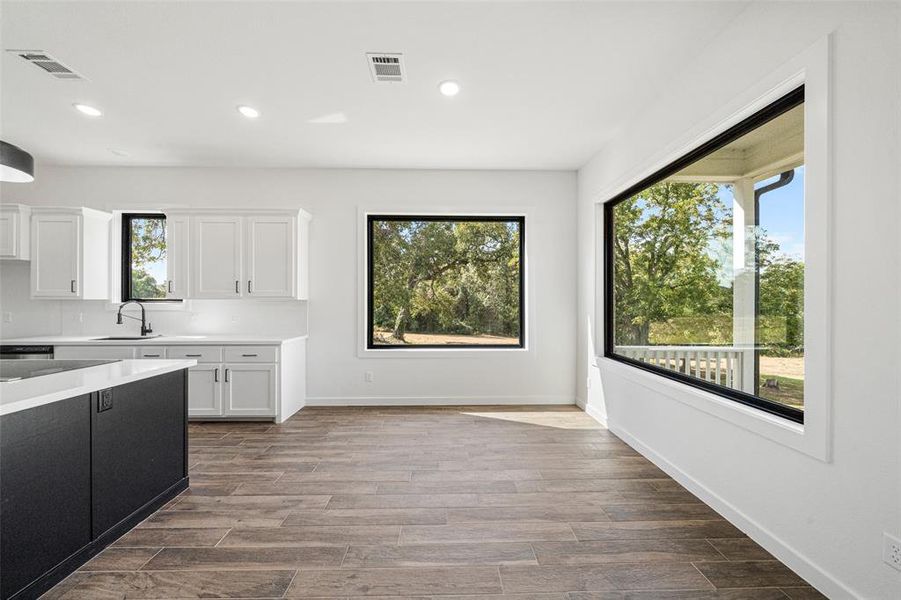 Breakfast room with door to outside patio