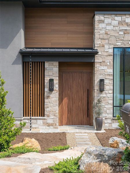 Exterior details and patio area of a home in , Arden (Image 4).