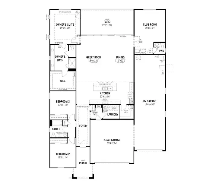 2D floor plan layout of this home in Mountain View Ranch, Vail, AZ (Image 1). 2D floor plan layout of this home in Mountain View Ranch, Vail, AZ (Image 1).