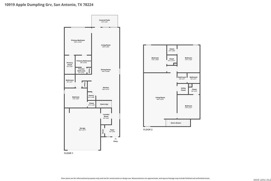2D floor plan layout of this home in Applewhite Meadows, San Antonio, TX (Image 5).