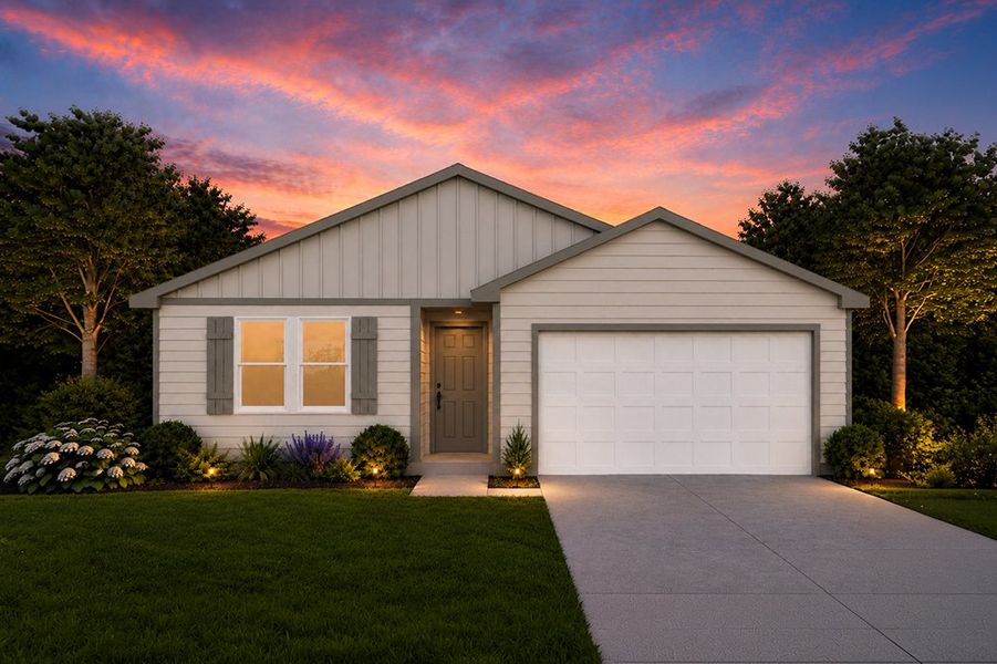 Representative exterior photo of a completed home built from the Grant by National HomeCorp in Milford Farms, Milford, TX (Image 1). Representative exterior photo of a completed home built from the Grant by National HomeCorp in Milford Farms, Milford, TX (Image 1).