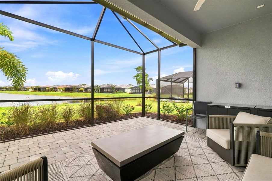 Exterior details and patio area of a home in Esplanade at Azario Lakewood Ranch, Bradenton (Image 21). Exterior details and patio area of a home in Esplanade at Azario Lakewood Ranch, Bradenton (Image 21).