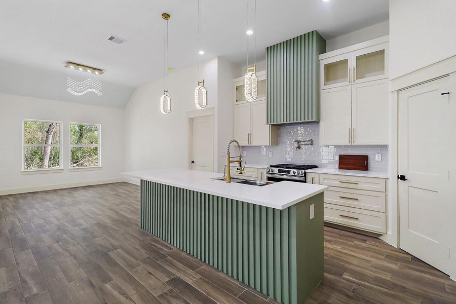 View of the kitchen and dining room