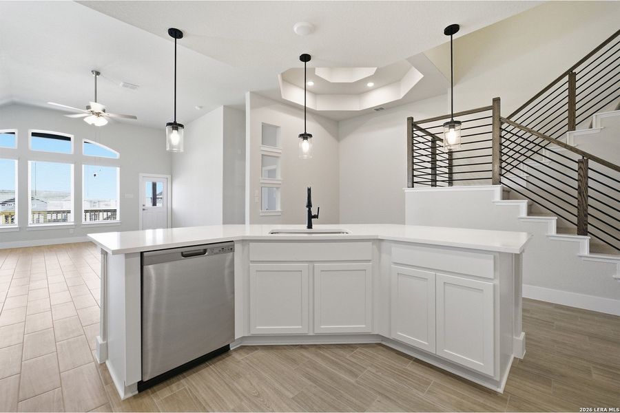 Furnished interior view inside a new home in The Woodlands at Medina Hills, Mico (Image 7).