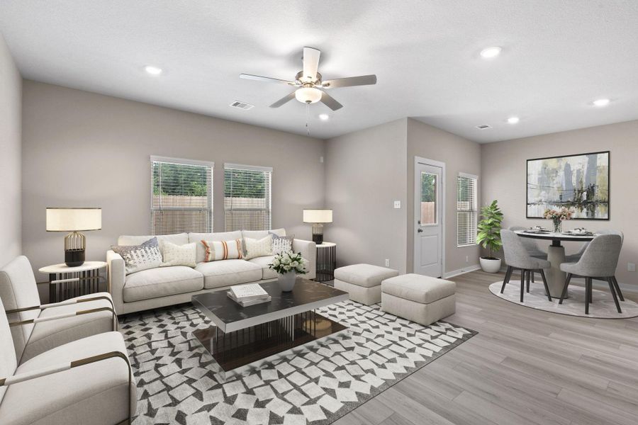 Furnished interior view inside a new home in River Ranch Trails, Dayton (Image 9). Furnished interior view inside a new home in River Ranch Trails, Dayton (Image 9).