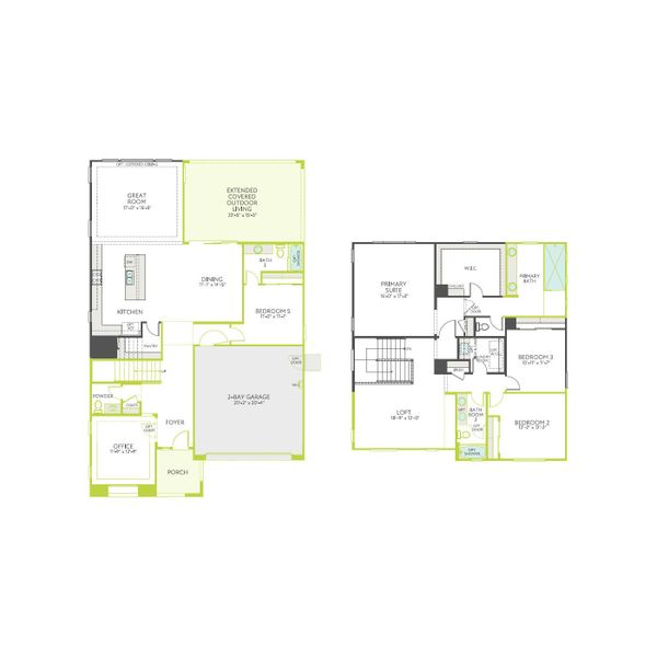 2D floor plan layout of this home in Waterston Central, Gilbert, AZ (Image 4).