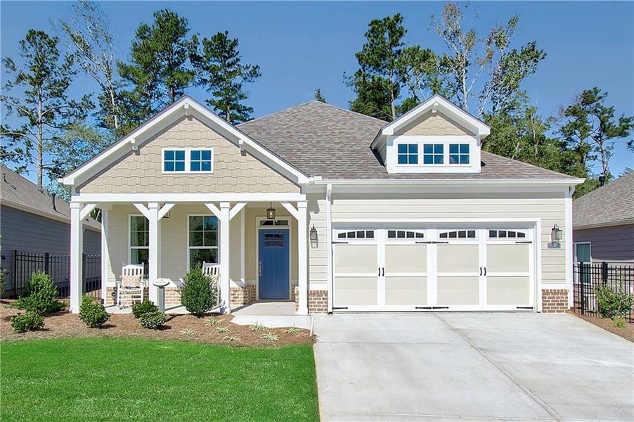 Front exterior of a new home in , Hiram, GA, highlighting curb appeal (Image 23).