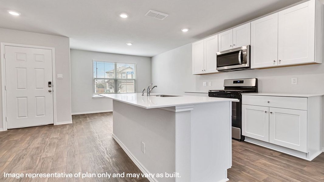 Representative furnished interior of a home built from the The Commerce by D.R. Horton in Riverstone at Westpointe, San Antonio (Image 4).