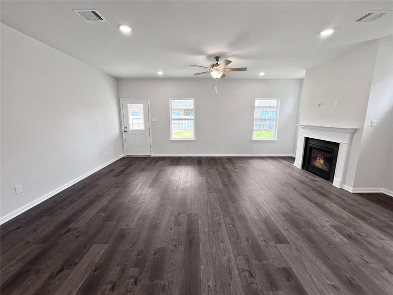 The Crawford- Family Room. Home under construction. Sample floor plan photo used for illustrative purposes only. Upgrades, selections options, windows and colors may vary. The Crawford- Family Room. Home under construction. Sample floor plan photo used for illustrative purposes only. Upgrades, selections options, windows and colors may vary.