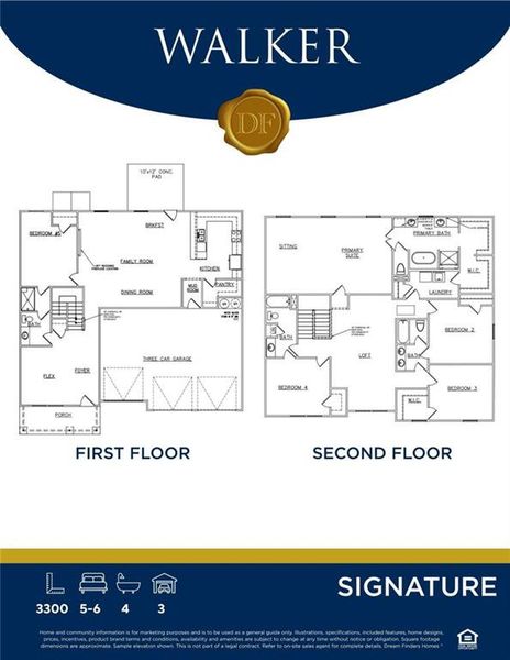 2D floor plan layout of this home in Southern Hills, McDonough, GA (Image 3).