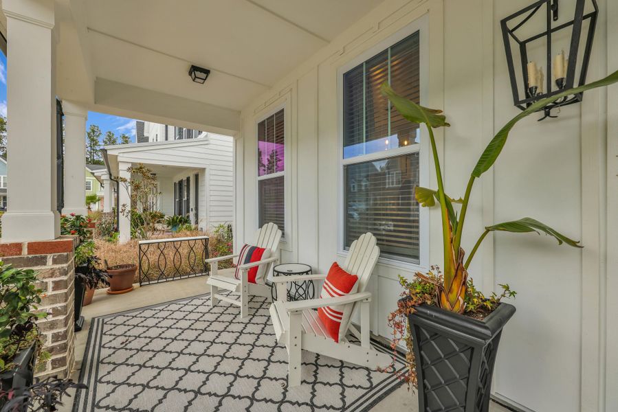 Exterior details and patio area of a home in Homecoming, Ravenel (Image 3). Exterior details and patio area of a home in Homecoming, Ravenel (Image 3).