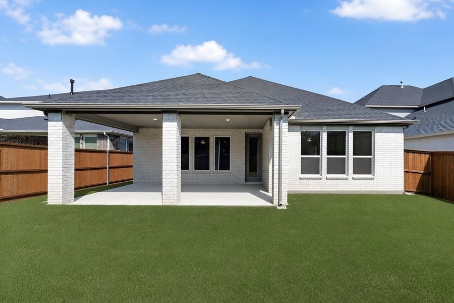 Exterior details and patio area of a home in South Oak, Lakewood Village (Image 3).