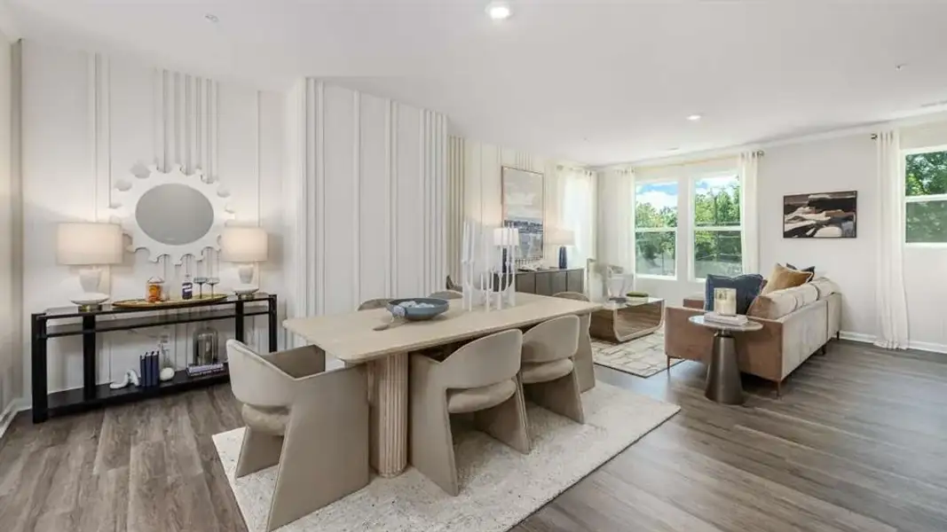 Furnished interior view inside a new home in Townes at Asbury, Hapeville (Image 8). Furnished interior view inside a new home in Townes at Asbury, Hapeville (Image 8).