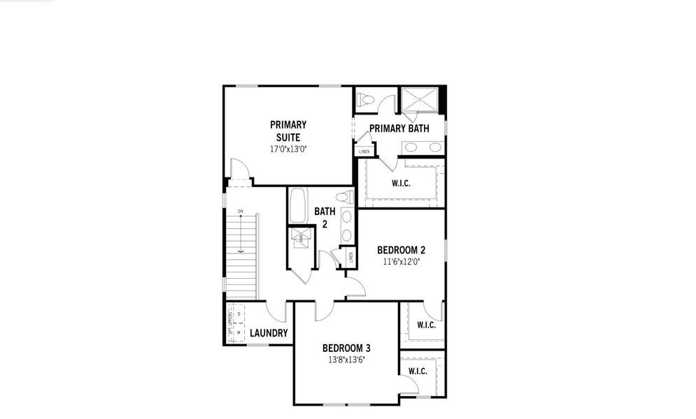 2D floor plan layout for the Fawn by Mattamy Homes in Baker Farms, Phoenix, AZ (Image 4).