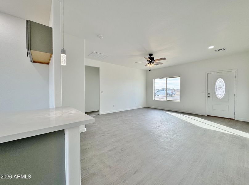 Great room from kitchen