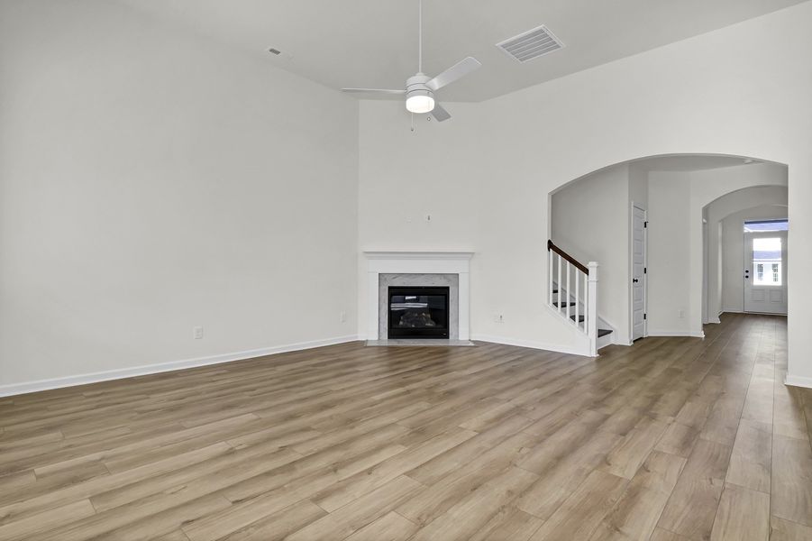 Spacious, unfurnished interior of a new home in Grand Park, Leland (Image 12). Spacious, unfurnished interior of a new home in Grand Park, Leland (Image 12).
