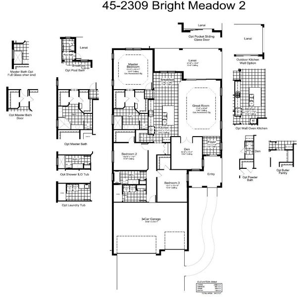 2D floor plan layout of this home in Palm Grove, Lakewood Ranch, FL (Image 3).