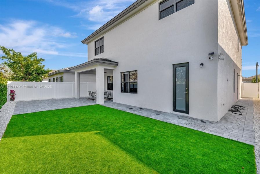 Expanded Paver patio / artificial turf backyard