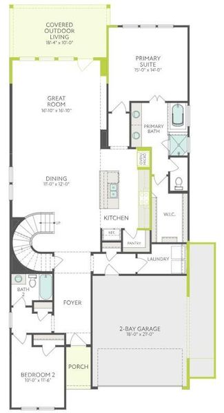 2D floor plan layout of this home in Pecan Ridge, Fulshear, TX (Image 3).