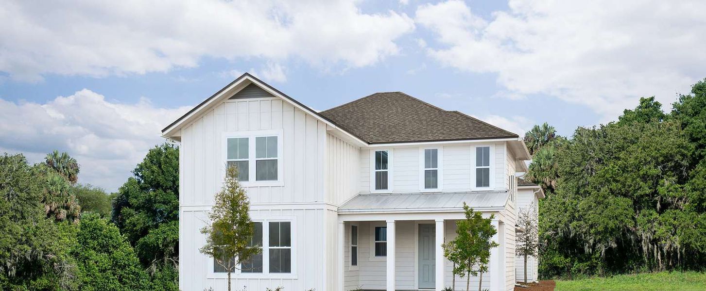 Representative exterior photo of a completed home built from the Anderson by Ashton Woods in Weslyn Park Single Family, St. Cloud, FL (Image 1).
