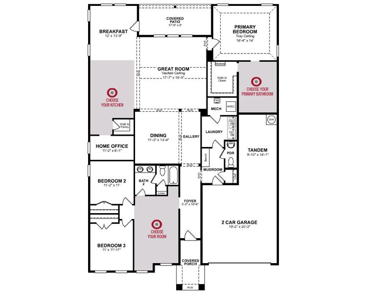 2D floor plan layout of this home in Enclave at Legacy Hills, Celina, TX (Image 4).