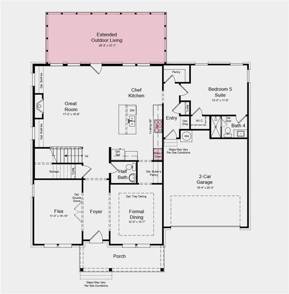 2D floor plan layout of this home in Kennison Creek, Cumming, GA (Image 4).