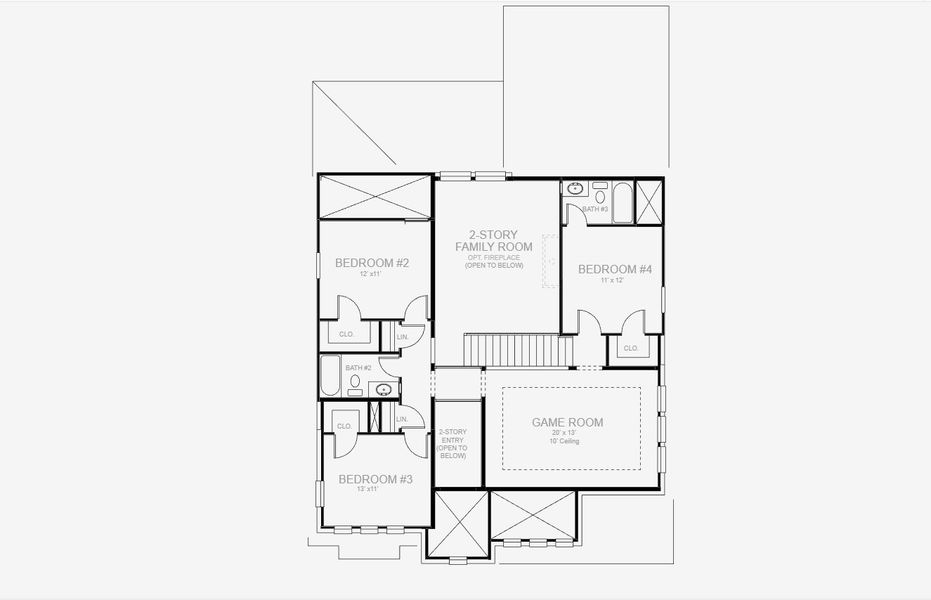2D floor plan layout for the 2599W by Perry Homes in Meraki 50', Forney, TX (Image 4). 2D floor plan layout for the 2599W by Perry Homes in Meraki 50', Forney, TX (Image 4).