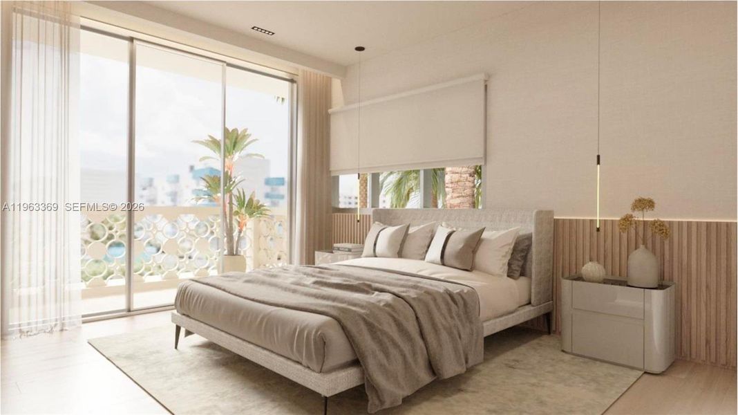 Furnished interior view inside a new home in , Miami Beach (Image 9).