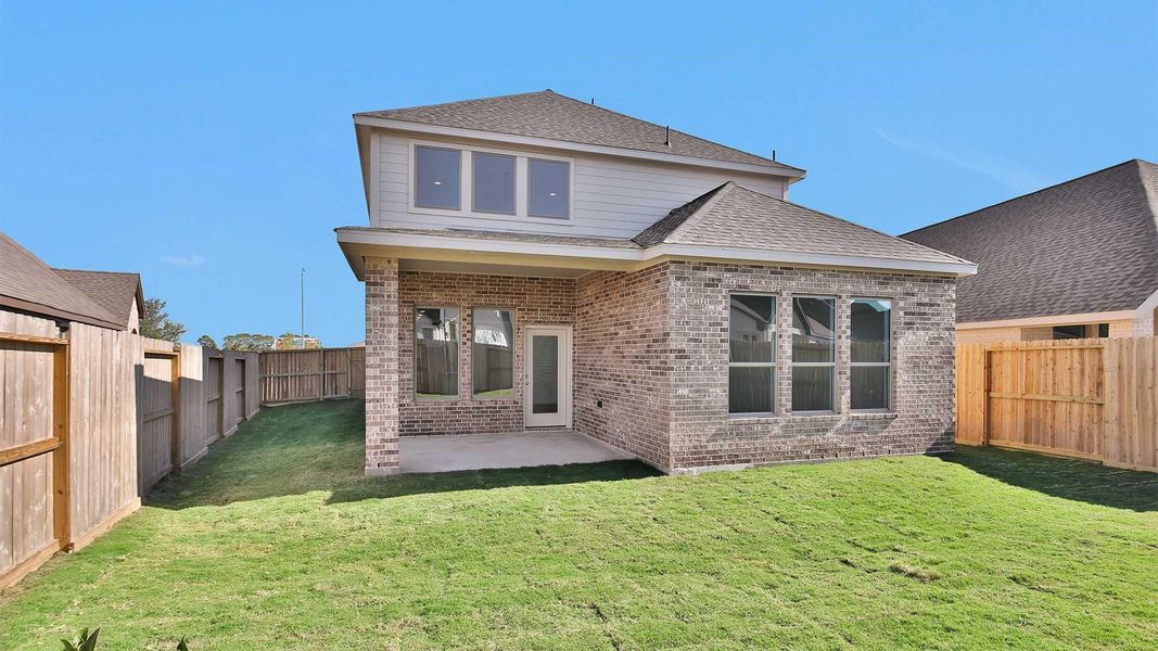 Exterior details and patio area of a home in Candela South 40', Richmond (Image 3). Exterior details and patio area of a home in Candela South 40', Richmond (Image 3).