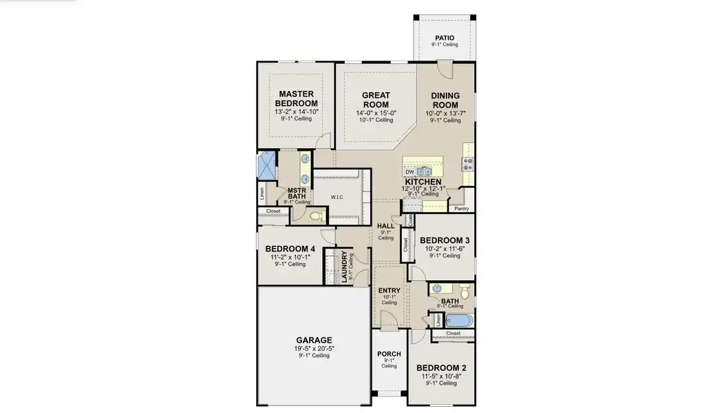 2D floor plan layout of this home in Veranda Signature, San Antonio, TX (Image 2). 2D floor plan layout of this home in Veranda Signature, San Antonio, TX (Image 2).