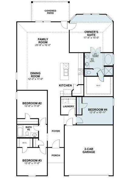 2D floor plan layout of this home in Moran Ranch, Willis, TX (Image 3).